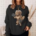 ダックスフンド 犬の筋肉トレーニング ダンベル付き フィットネスジム スウェットシャツ 彼女への贈り物