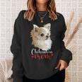 チワワ ロングヘア チワワ ロングヘア ママ ママ 犬好き スウェットシャツ 彼女への贈り物