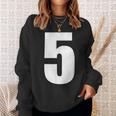 ナンバーファイブ 数字 5 プレーン 白 数字 スウェットシャツ 彼女への贈り物