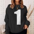 ナンバーワン 数字 1 プレーン ホワイト 数字 スウェットシャツ 彼女への贈り物
