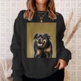 ハッピーロットワイラー犬自撮りポートレート スウェットシャツ 彼女への贈り物