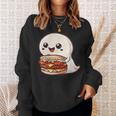 ハンバーガーとかわいいおばけ スウェットシャツ 彼女への贈り物