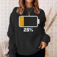 バッテリー25 残り25 バッテリーtシャツバッテリー低 スウェットシャツ 彼女への贈り物