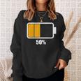 バッテリーハーフ残量50 バッテリーデッドtシャツ バッテリー残量が少ない スウェットシャツ 彼女への贈り物
