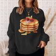 パンケーキシロップ 水彩食品 朝食 ストロベリースイーツ スウェットシャツ 彼女への贈り物