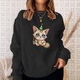 パーティー 猫 ドリンク 飲んだ 酔った プッシー キティ 猫 お祝い ブーー スウェットシャツ 彼女への贈り物