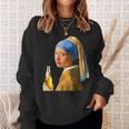 ビール 酒 面白いtシャツ フェルメール 飲み おもしろ 飲み会 のんべえ メンズ ネタ 服 変な スウェットシャツ 彼女への贈り物