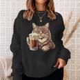 ビールジョッキ かわいい猫 スウェットシャツ 彼女への贈り物