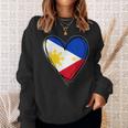 フィリピン独立記念日 I Love Philippines 国旗 ハート スウェットシャツ 彼女への贈り物