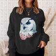フクロウの傑作 雪フクロウ 鳥アート 動物 雪フクロウ スウェットシャツ 彼女への贈り物