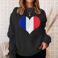 フランス国旗ラブハートフランス国旗 スウェットシャツ 彼女への贈り物