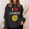 フルーツ レモン 面白いユーモア かわいい シンプル 小さなレモン I Love Lemon スウェットシャツ 彼女への贈り物