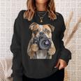 ブルドッグ 写真家 写真カメラ スウェットシャツ 彼女への贈り物