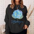 ブルーパープルアジサイフラワーレトロガーデナーアート スウェットシャツ 彼女への贈り物