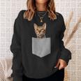 ポケットに入った面白いベンガルキャット かわいい子猫 恋人 ギフト スウェットシャツ 彼女への贈り物