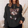 ポケットの中のチワワ 面白い チワワ 長髪 犬好き スウェットシャツ 彼女への贈り物
