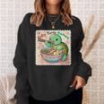 ポップ 和 アート 切手 かわいい 赤ちゃん 亀 ラーメン スウェットシャツ 彼女への贈り物