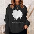 ポメラニアン 犬 ホワイト シルエット スウェットシャツ 彼女への贈り物