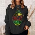 マリファナ スカル ボング 大麻 ウィード 420 ラスタ ギフト スウェットシャツ 彼女への贈り物