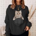 マンチカンポケットの中の猫猫好き スウェットシャツ 彼女への贈り物