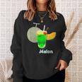 メロン 3 Melon メロンソーダ クリームソーダ カット 『デリシャス フルーツ』果物 リアル 面白い イラスト スウェットシャツ 彼女への贈り物