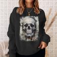 モダンなヒップホップ、レトロ、ヴィンテージ、エッジの効いた Y2k Hip Hop アーバン ストリートウェア、スカル スウェットシャツ 彼女への贈り物
