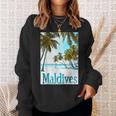 モルディブ島 ビーチ 熱帯風景 旅行 お土産 スウェットシャツ 彼女への贈り物