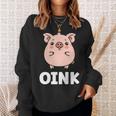 ユーモア豚 ミニマリスト かわいい 面白い豚 長袖tシャツ スウェットシャツ 彼女への贈り物