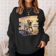 ラブラドールオンザビーチ、ラボ、犬、ラブラドール子犬 スウェットシャツ 彼女への贈り物