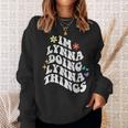 レトロ グルーヴィーなイム リンナ やってる リンナ 物事 面白い 母の日 スウェットシャツ 彼女への贈り物
