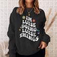 レトログルーヴィーなイム・ルイーズ Doing Luise Things 面白い母の日 スウェットシャツ 彼女への贈り物