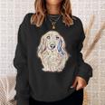 ロングヘア ダックスフンド ギフト かわいい ソーセージ 犬 レディース メンズ スウェットシャツ 彼女への贈り物