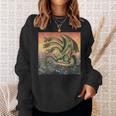 ヴィンテージ ドラゴンキング ギドラ アート 夕日 日本人 キッズ 男性 スウェットシャツ 彼女への贈り物