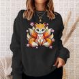 九尾 狐 きつね 日本の桜 スウェットシャツ 彼女への贈り物