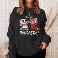 君はパンダスティックだよハイタッチのレッサーパンダとパンダ スウェットシャツ 彼女への贈り物