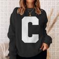 大文字 C アルファベット モノグラム イニシャル スウェットシャツ 彼女への贈り物