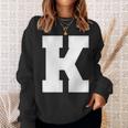 大文字 K アルファベットモノグラム イニシャル スウェットシャツ 彼女への贈り物