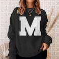 大文字 M アルファベットモノグラム イニシャル スウェットシャツ 彼女への贈り物