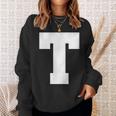 大文字tアルファベットモノグラムイニシャル スウェットシャツ 彼女への贈り物