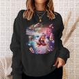 宇宙ピザ猫-レインボーレーザー、タコス、ブリトー スウェットシャツ 彼女への贈り物