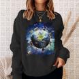 宇宙地球動物グループシーン スウェットシャツ 彼女への贈り物