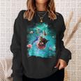 宇宙猫 ドーナツに乗るドーナツ 銀河猫 スウェットシャツ 彼女への贈り物
