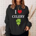 小さな野菜 セロリ ミニマリスト かわいい シンプル セロリ I Love Celery スウェットシャツ 彼女への贈り物