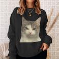 怒っている猫 リアル ミーム ウイルス インターネット スウェットシャツ 彼女への贈り物