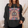 手、三角形、すべてが見える目を持つイルミナティデザイン。 スウェットシャツ 彼女への贈り物