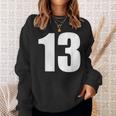 数字 Nhirn 数字 13 プレーン 白 数字 スウェットシャツ 彼女への贈り物