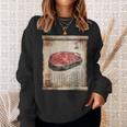 日本の伝統食品 肉 パピルス スクロールアート 和牛 スウェットシャツ 彼女への贈り物
