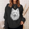 日本スピッツ 犬 モチーフ ペットアート 青い目 日本スピッツ スウェットシャツ 彼女への贈り物