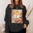 柴犬好きラーメン カワイイ猫柴犬犬ラーメン スウェットシャツ 彼女への贈り物