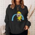 泣いているバナナ猫 スウェットシャツ 彼女への贈り物